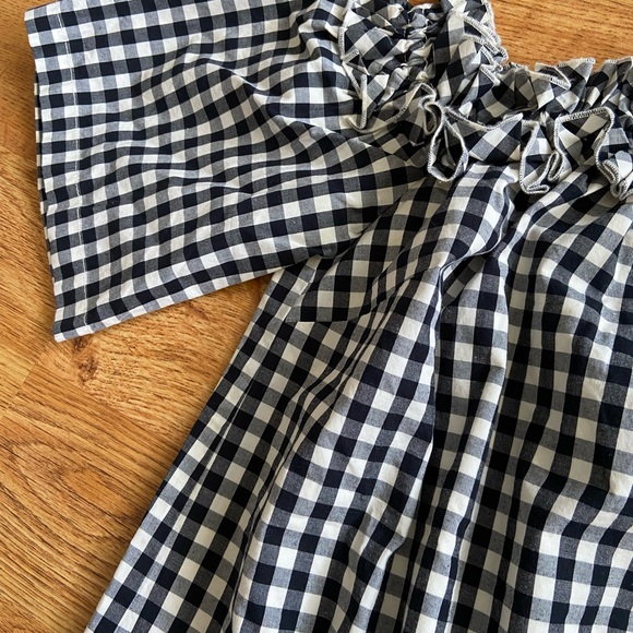 Vineyard Vines Mini Dress XS Gingham Check Black White - Picture 4 of 11